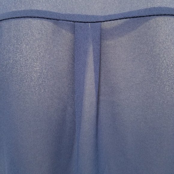 Honey Punch top Medium colorblock button up down sheer side split HT2592 - Picture 5 of 12